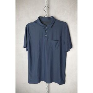 Vuori Mens Dark Grey Ace Short Sleeve Polo Shirt Pocket Performance Size M